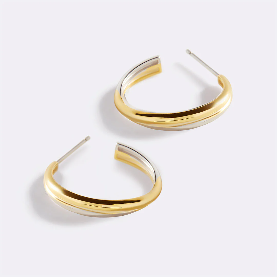 Mixed Metal Crossover Earrings - Image 5