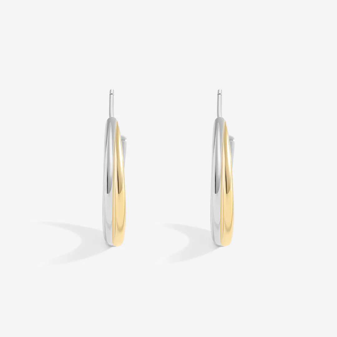 Mixed Metal Crossover Earrings - Image 7