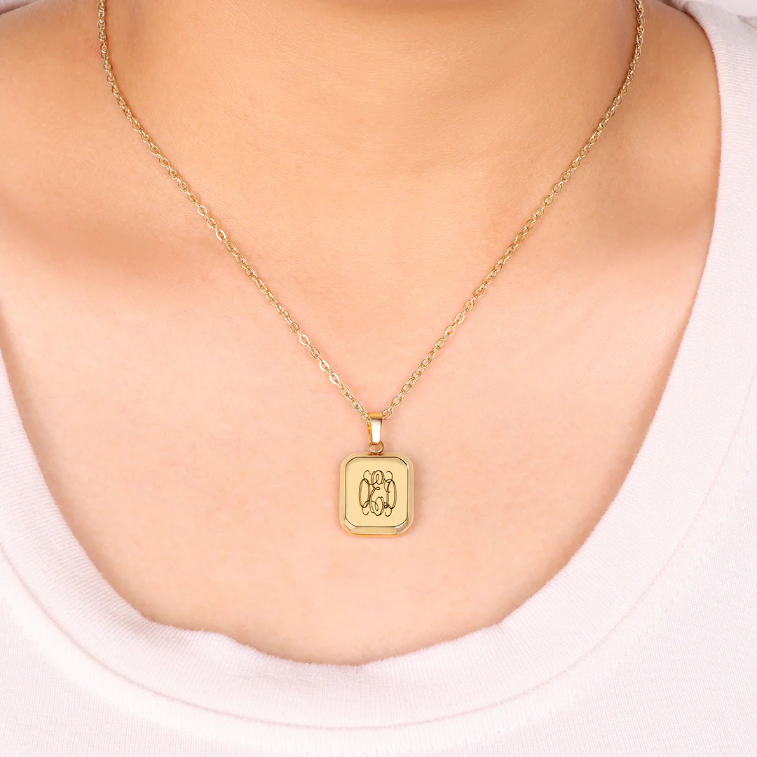 Monogram Portrait Pendant Necklace - Image 3