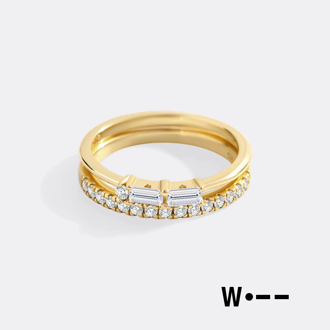 Morse Code and Micro Pave Eternity Ring Stacking Set - Image 29