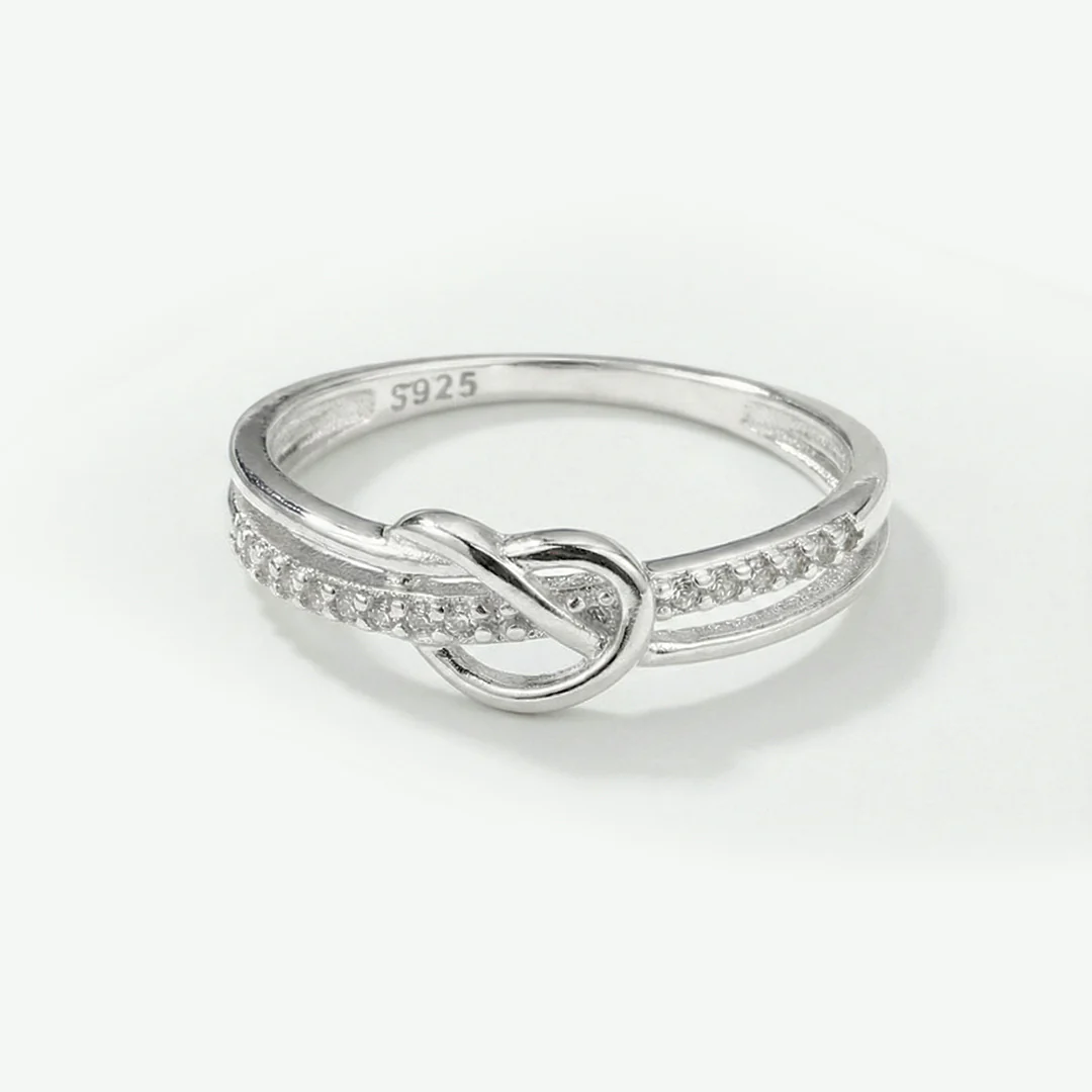 Mother & Daughter Bond Double Band Knot Ring - Image 11