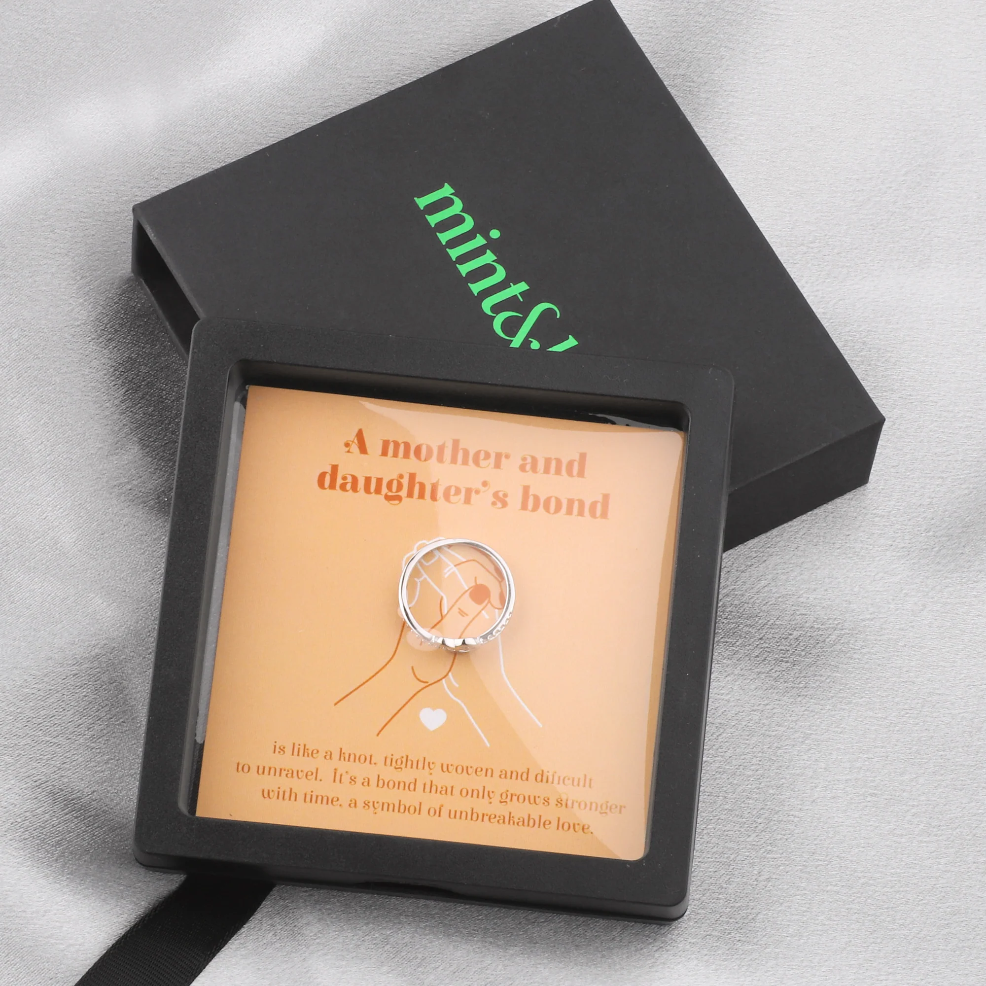 Mother & Daughter Bond Double Band Knot Ring - Image 5