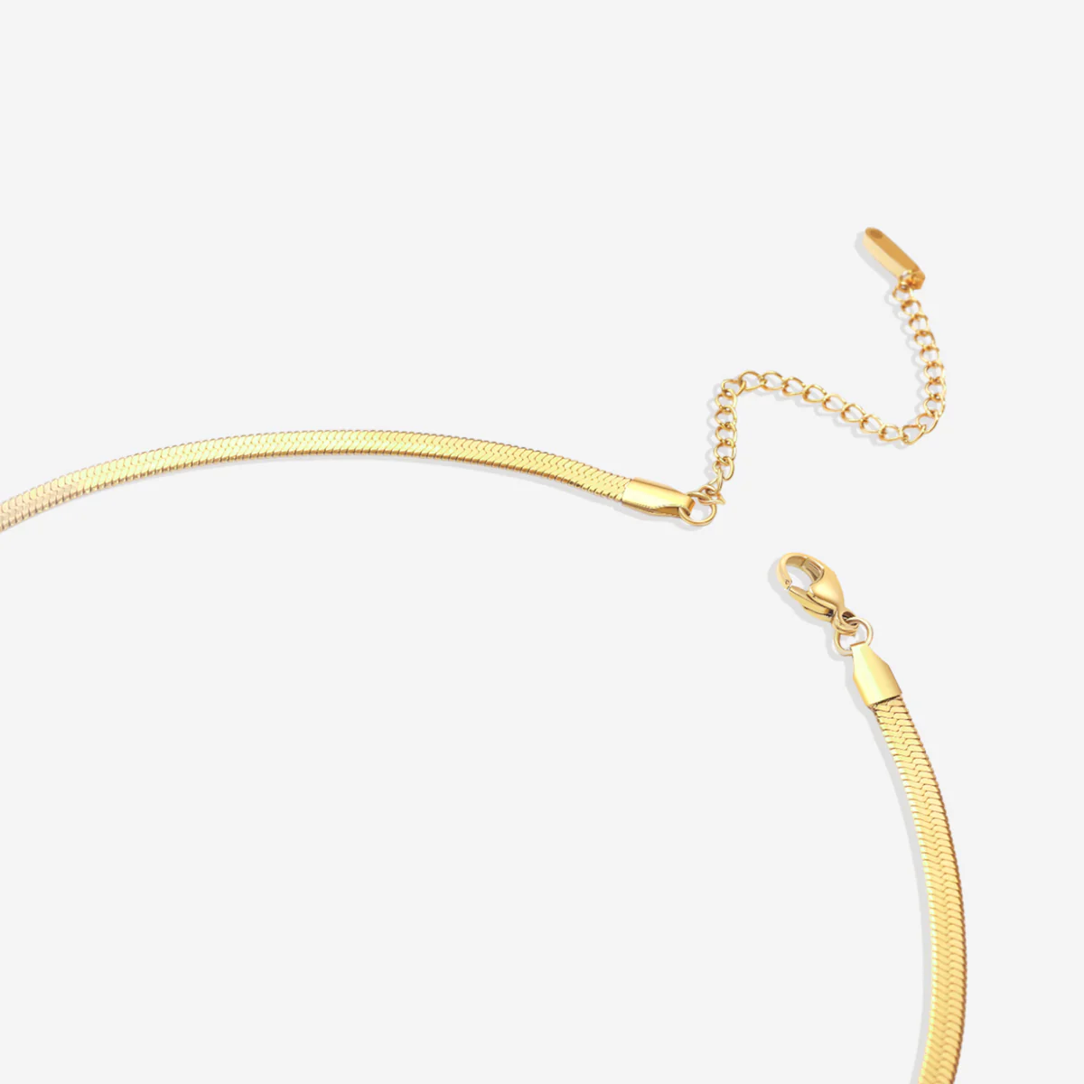 Mother Of Pearl Initial Heart & Herringbone Necklace Set - Image 6