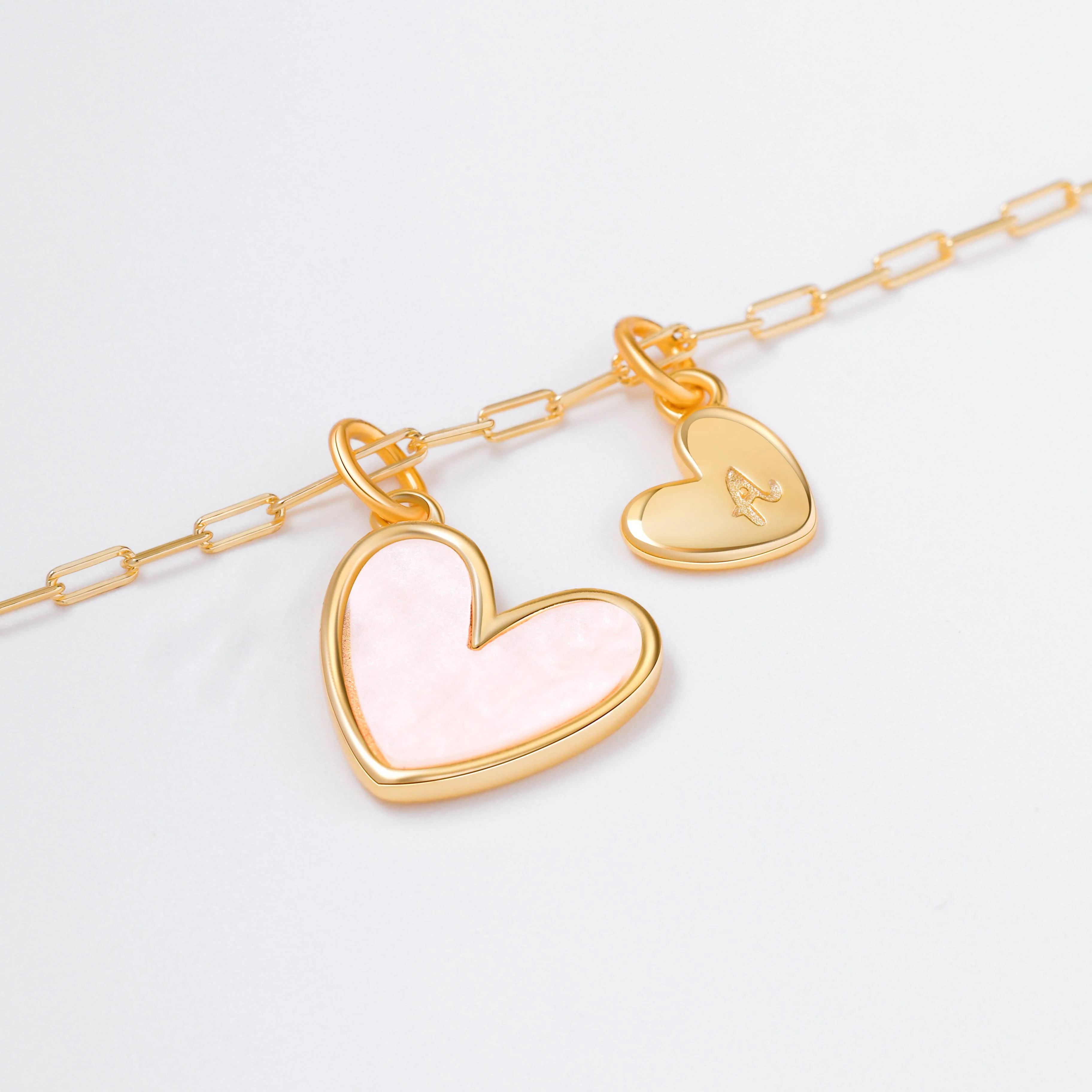 Mother Of Pearl Heart Initial Necklace - Image 15