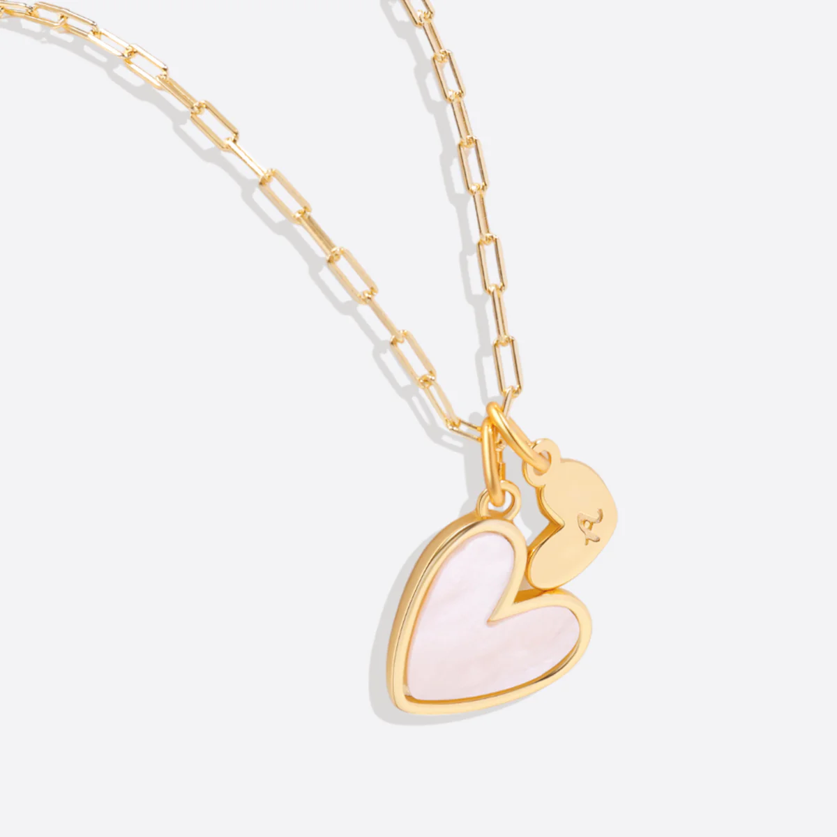 Mother Of Pearl Heart Initial Necklace - Image 18