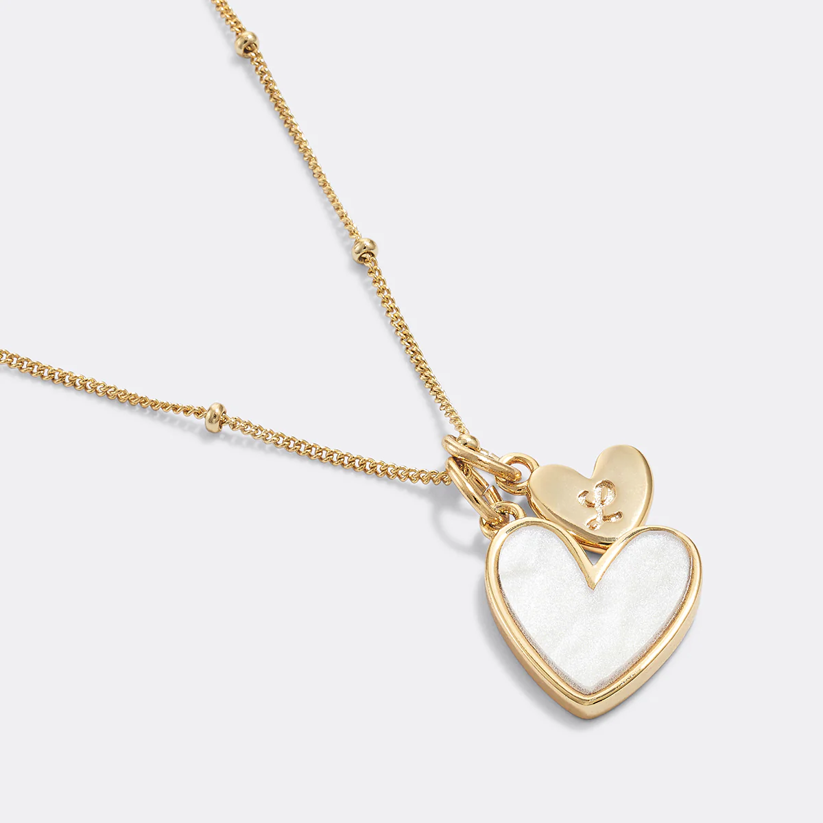 Mother Of Pearl Heart Initial Necklace - Image 3