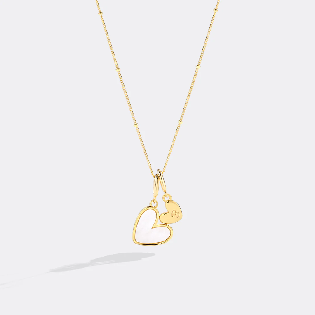 Mother Of Pearl Heart Initial Necklace - Image 30