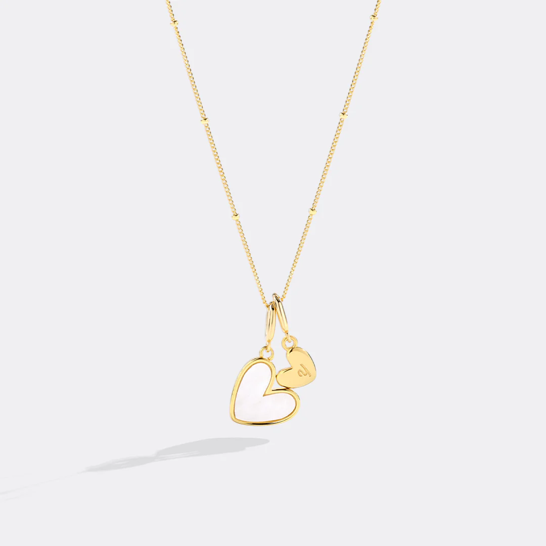 Mother Of Pearl Heart Initial Necklace - Image 53