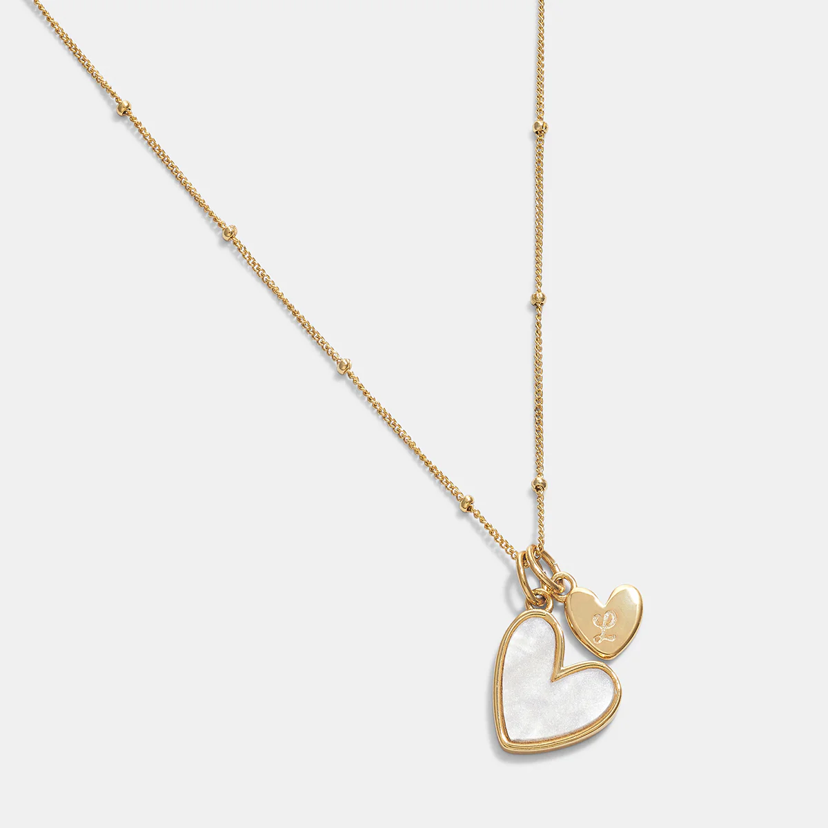 Mother Of Pearl Heart Initial Necklace - Image 8