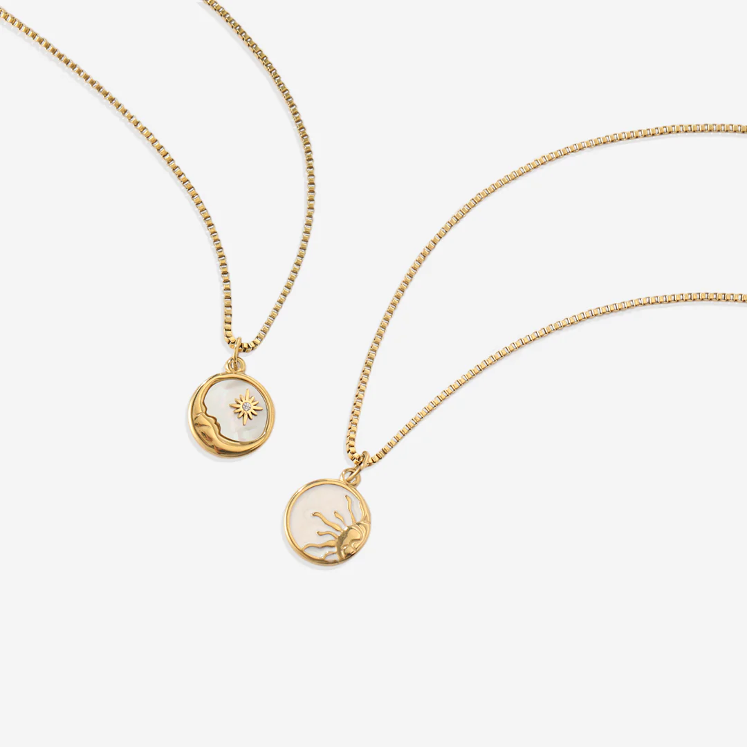 Enamel Sun Pendant Necklace - Image 5