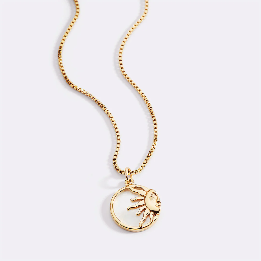 Enamel Sun Pendant Necklace - Image 6