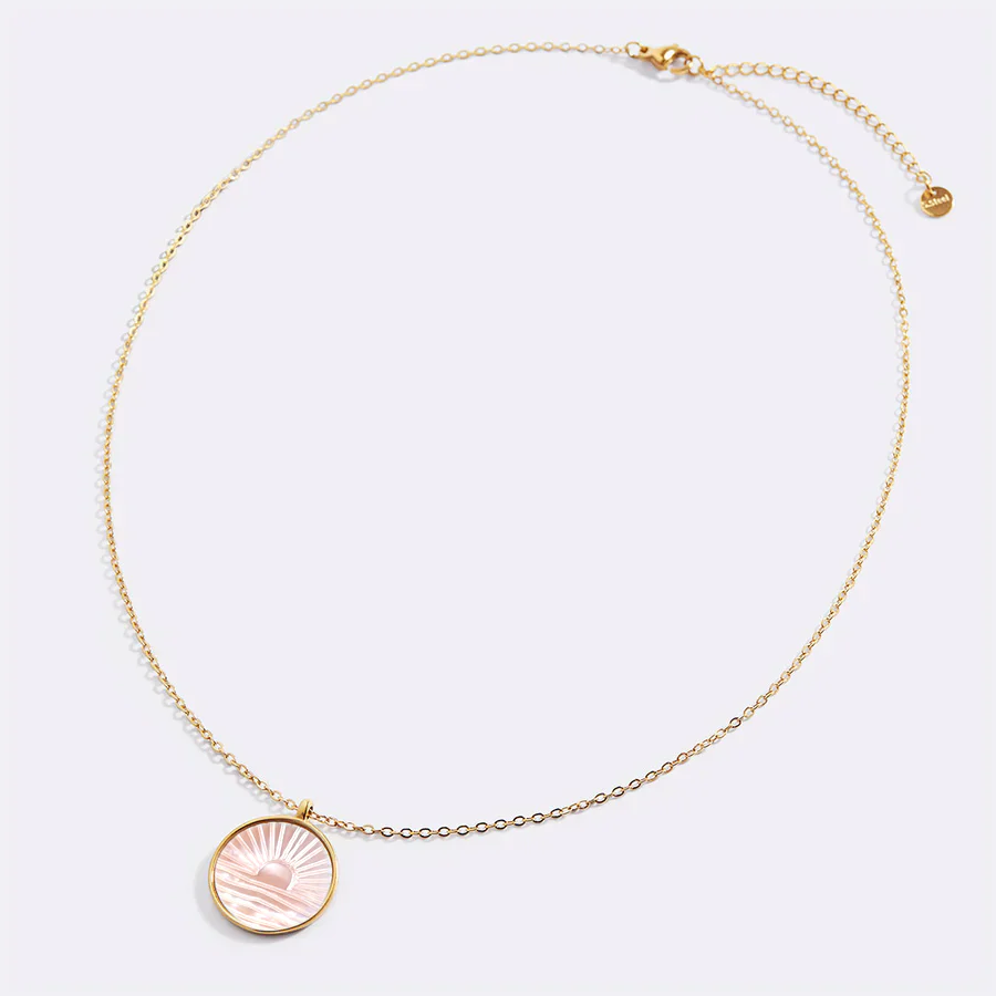 Mother of Pearl Sunrise Pendant Necklace - Image 4