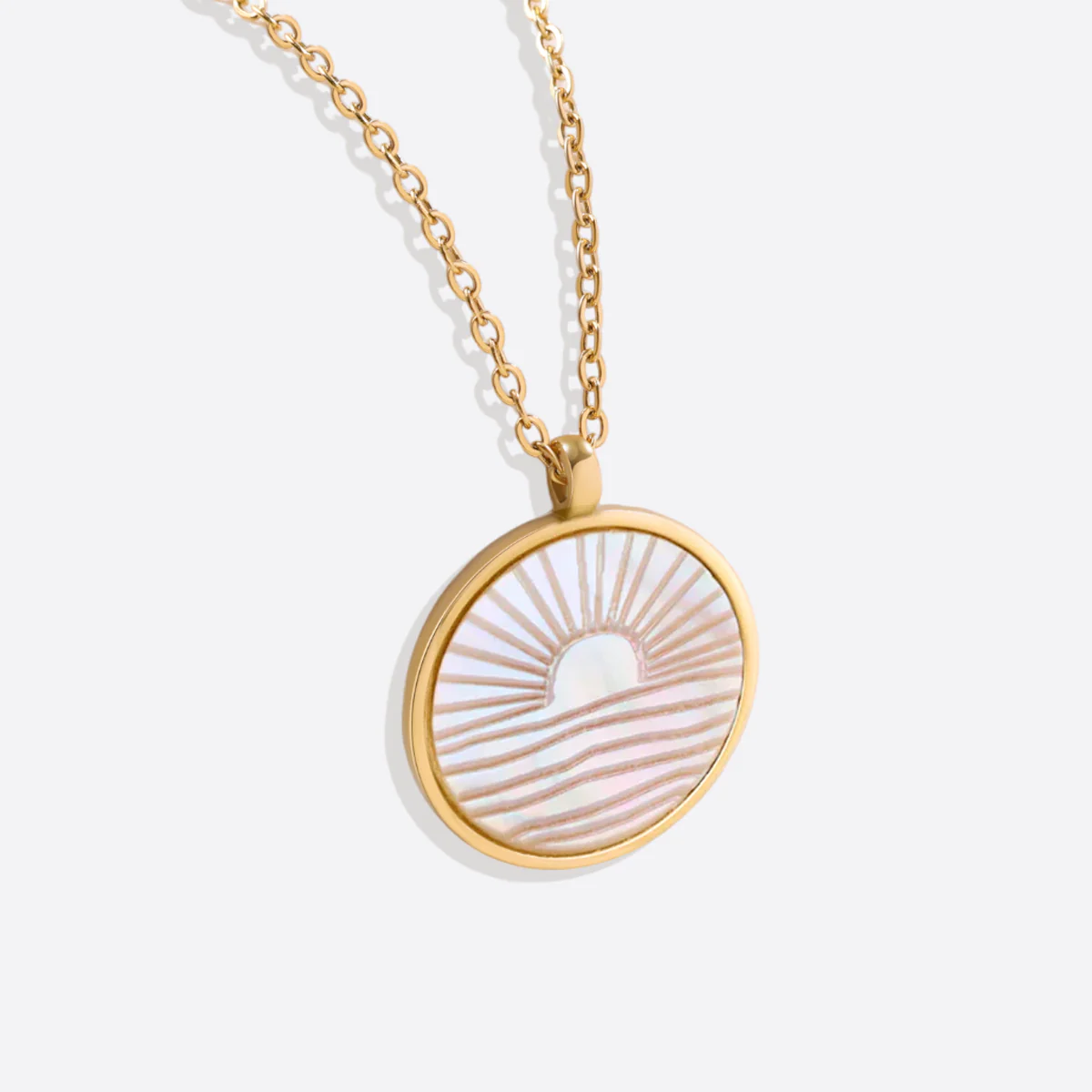 Mother of Pearl Sunrise Pendant Necklace - Image 7