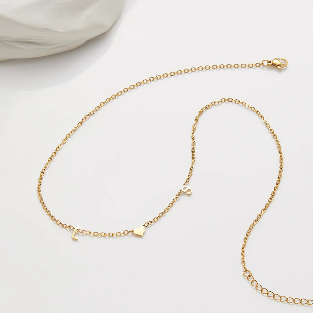 One Heart Initial Necklace - Image 6
