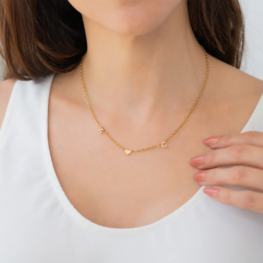 One Heart Initial Necklace - Image 7