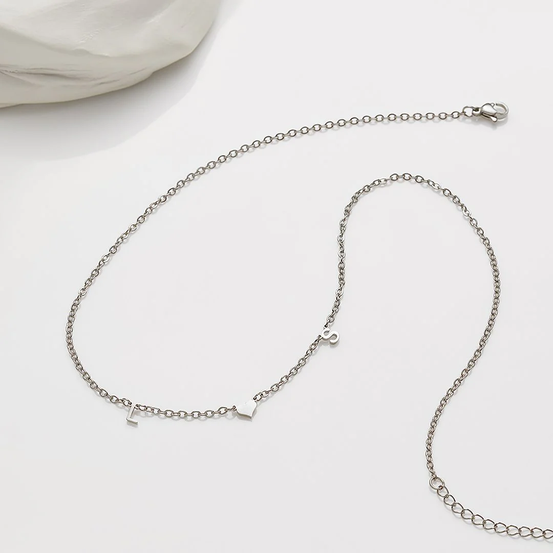 One Heart Initial Necklace - Image 9