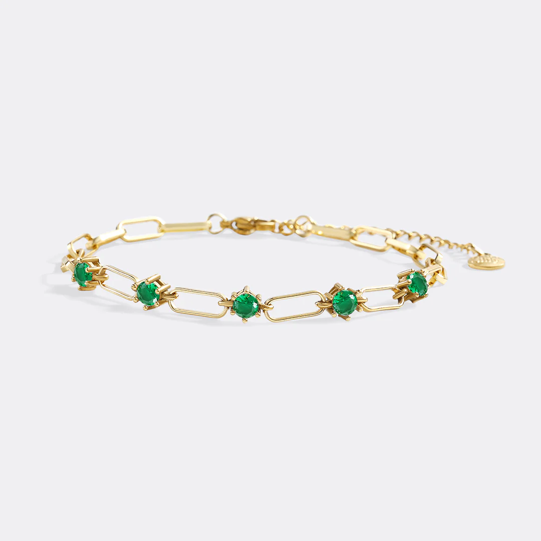 Paperclip Bracelet with Gemstone Accents - Image 14