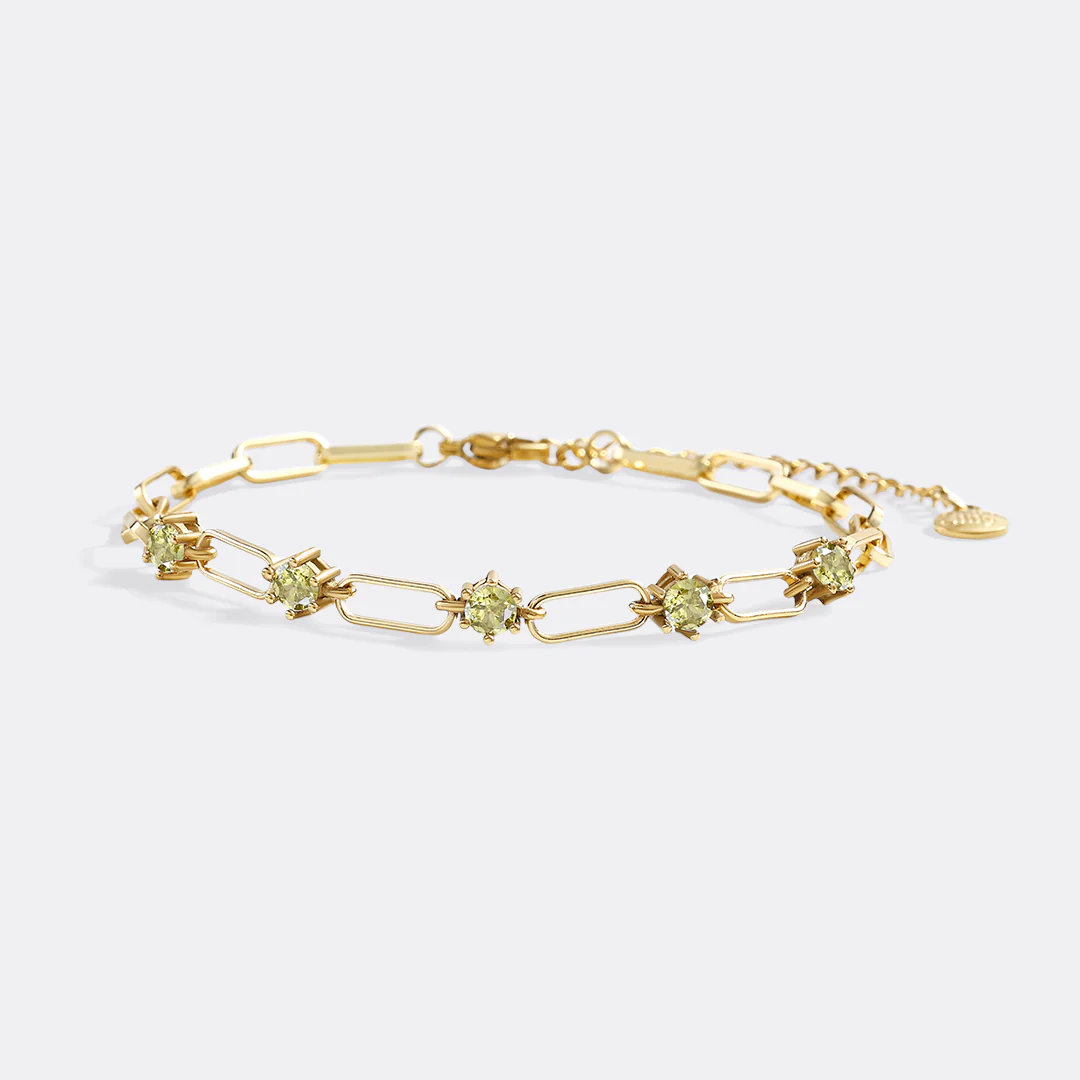 Paperclip Bracelet with Gemstone Accents - Image 20