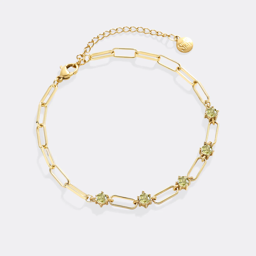 Paperclip Bracelet with Gemstone Accents - Image 21