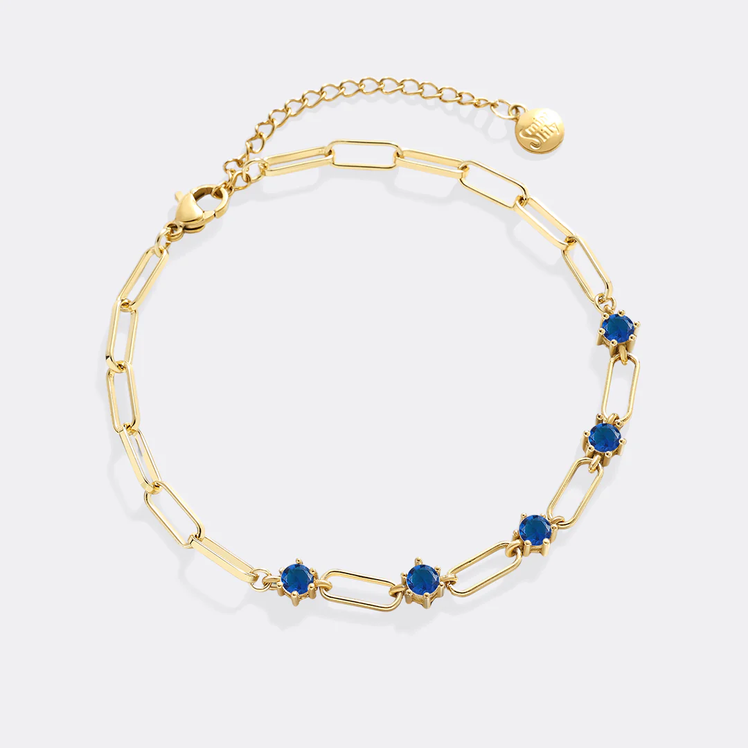 Paperclip Bracelet with Gemstone Accents - Image 23