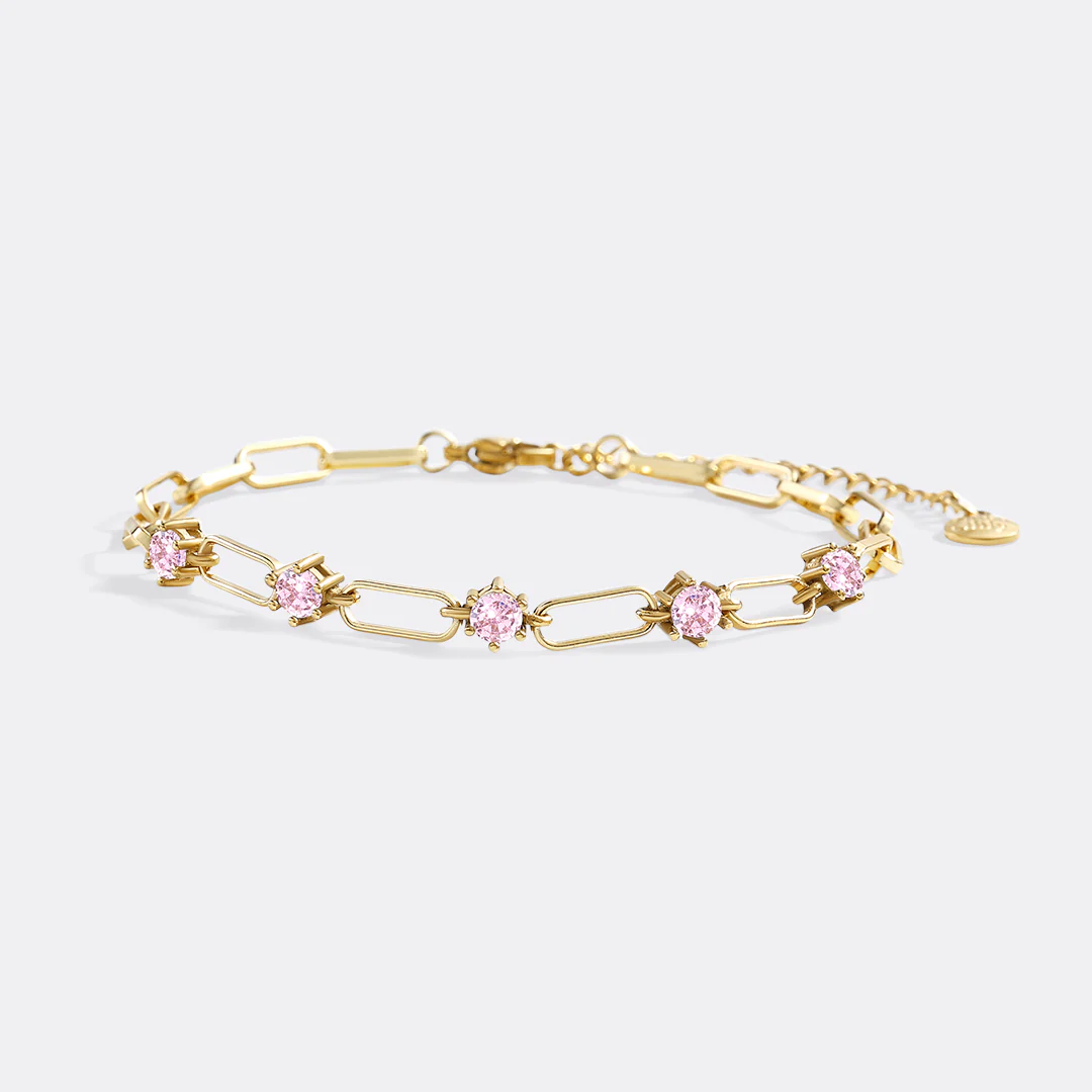 Paperclip Bracelet with Gemstone Accents - Image 24