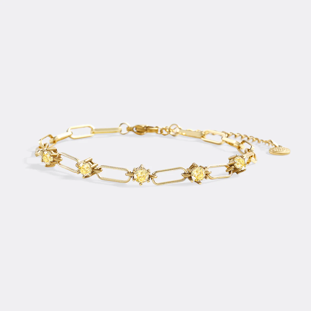 Paperclip Bracelet with Gemstone Accents - Image 26