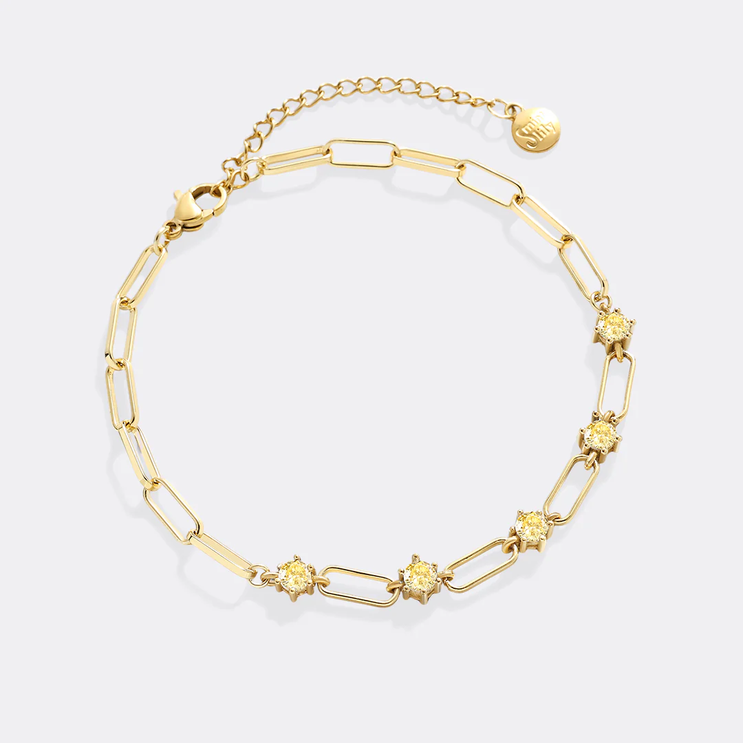 Paperclip Bracelet with Gemstone Accents - Image 27
