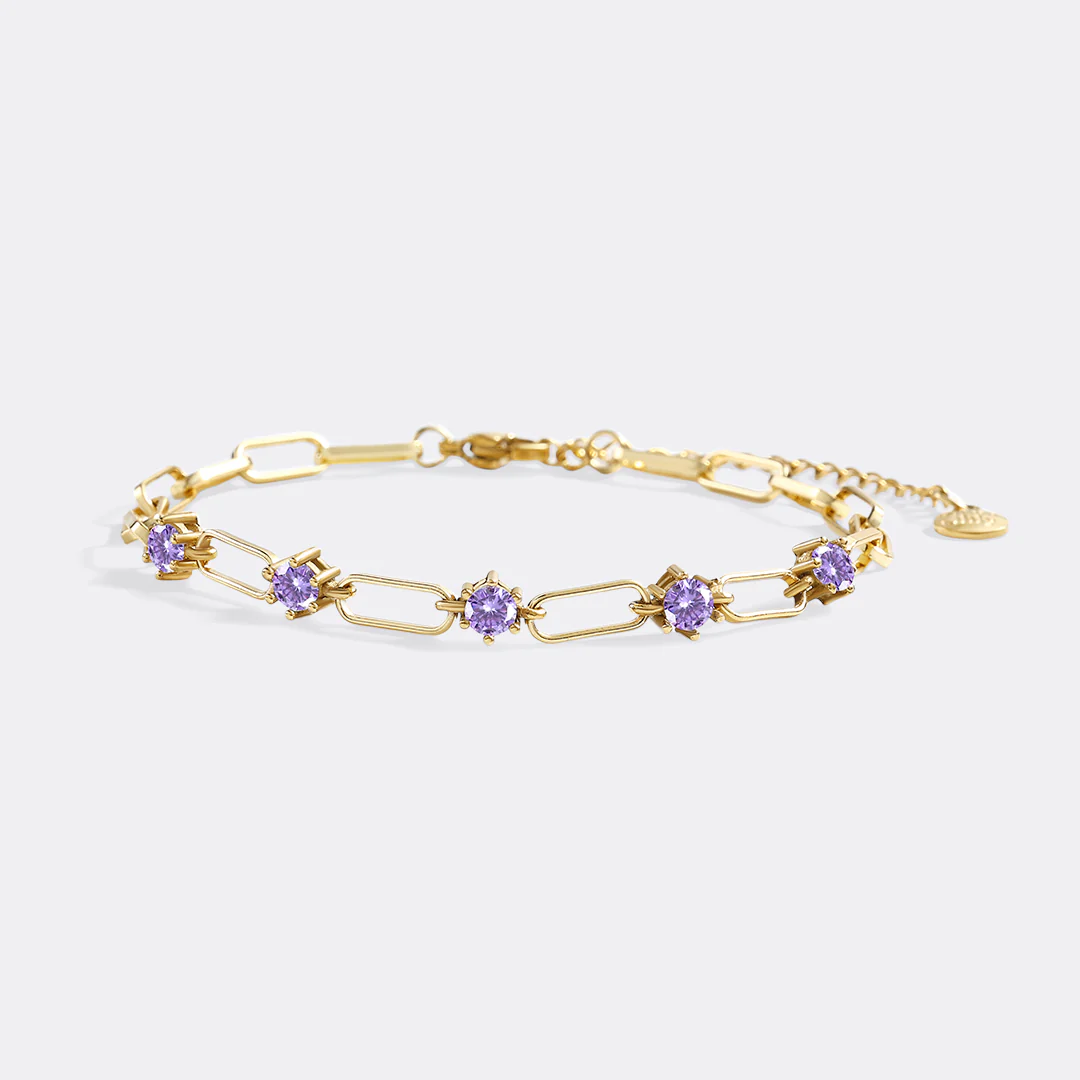 Paperclip Bracelet with Gemstone Accents - Image 8