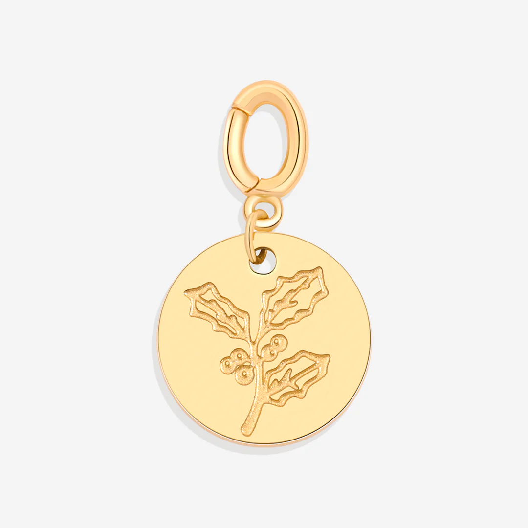 Engraved Birth Flower Disc Charm - Image 36