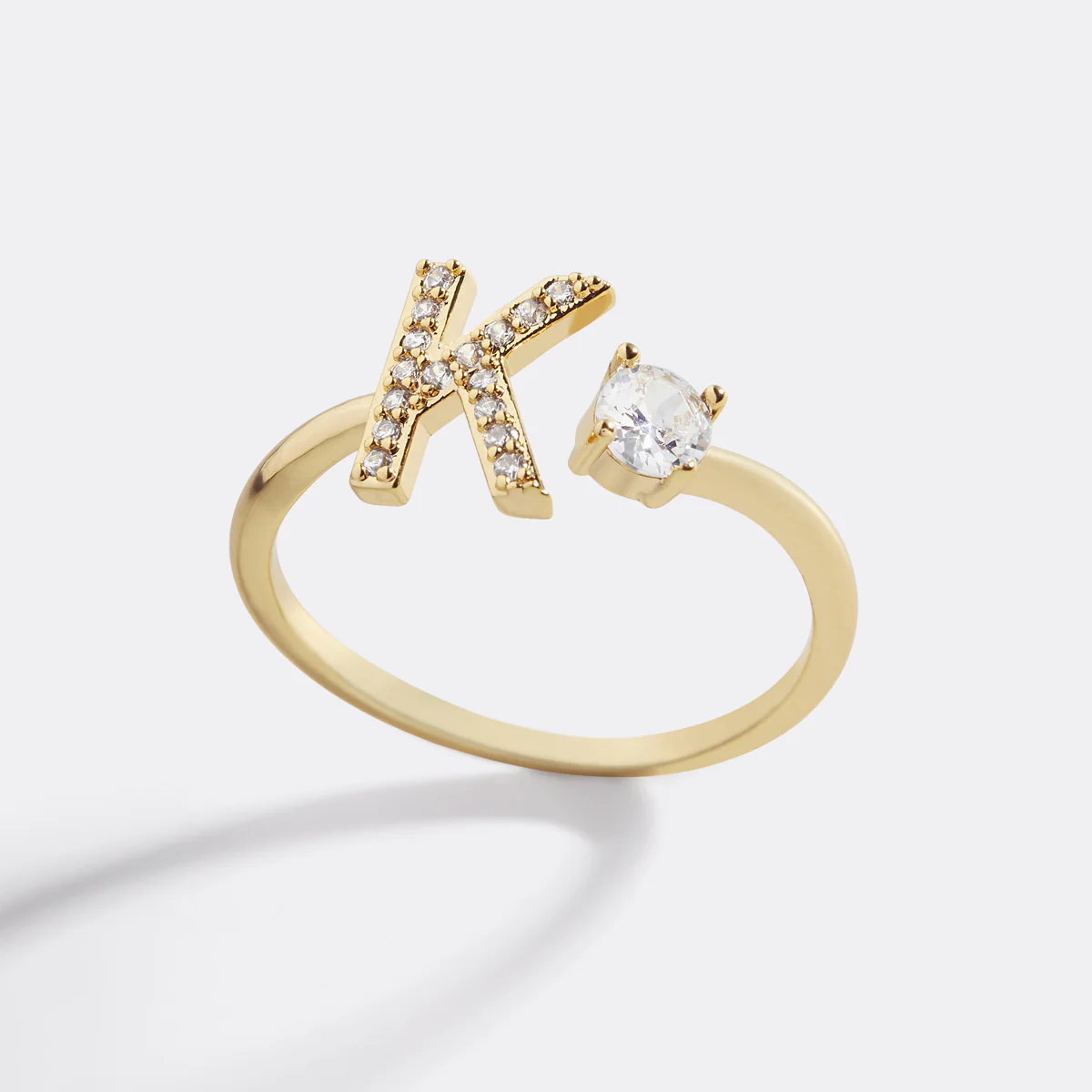 Pave Adjustable Initial Ring - Image 2