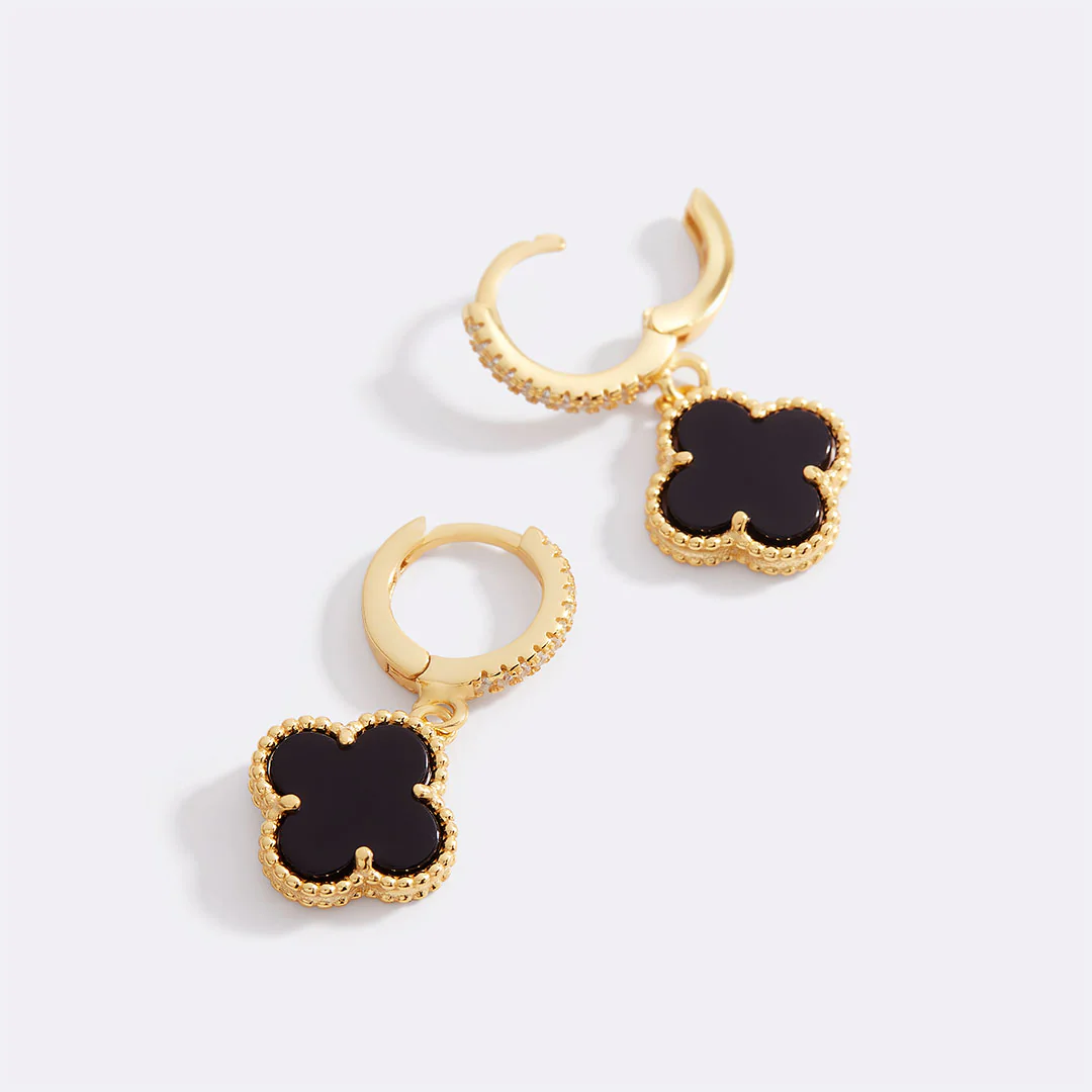 Pave Clover Drop Earrings - Image 15