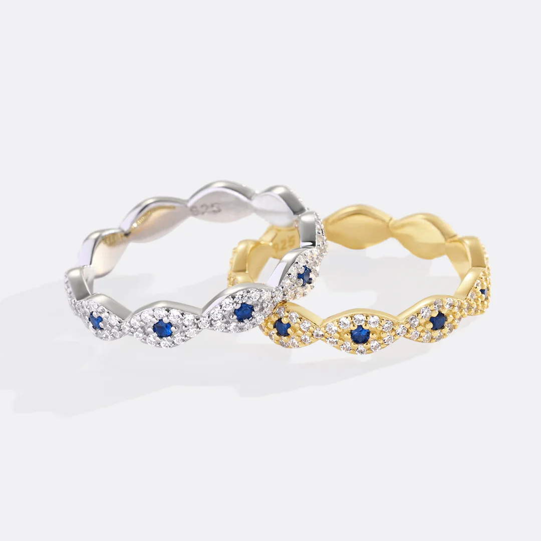 Pave Evil Eye Ring - Image 7