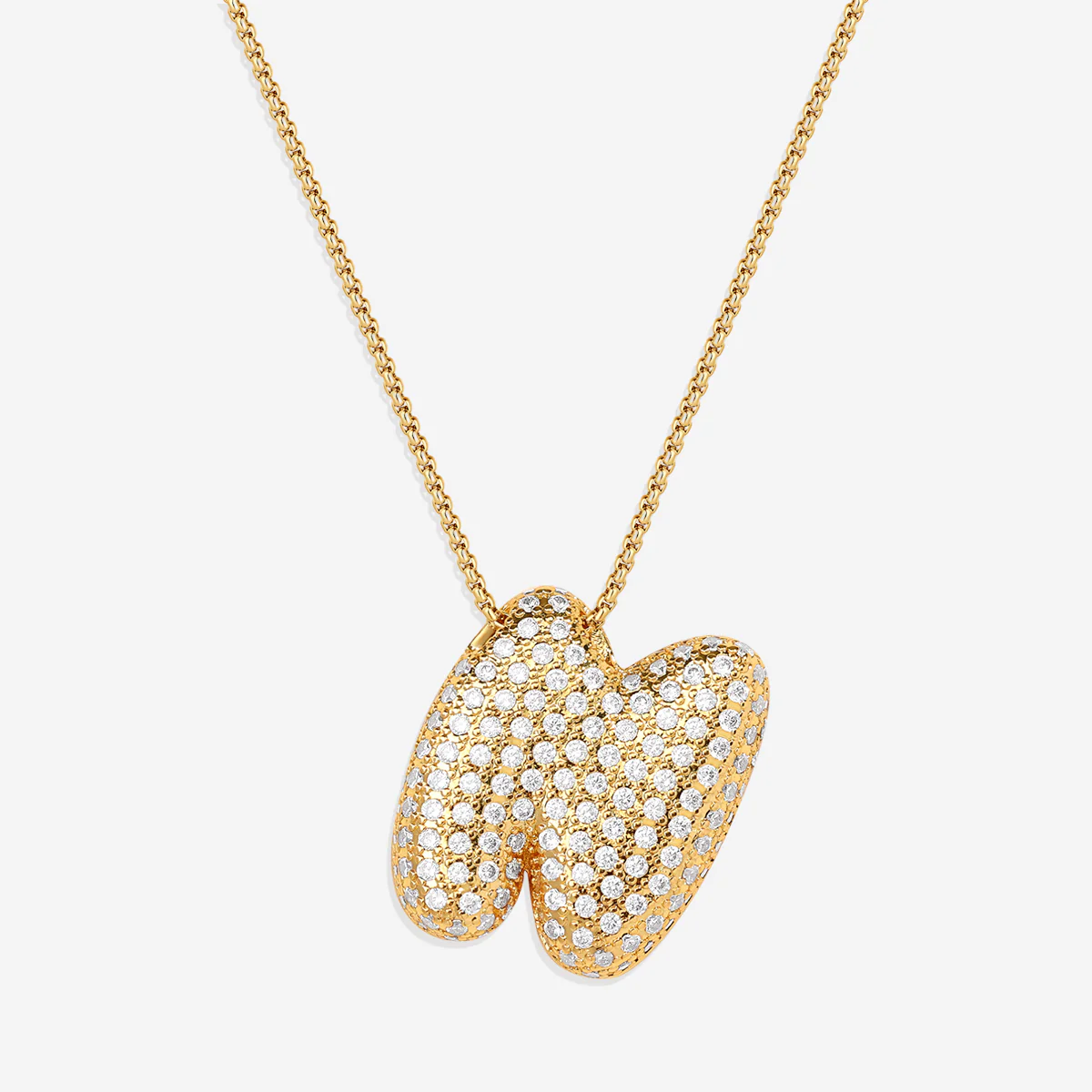 Pave Bubble Initial Necklace - Image 21