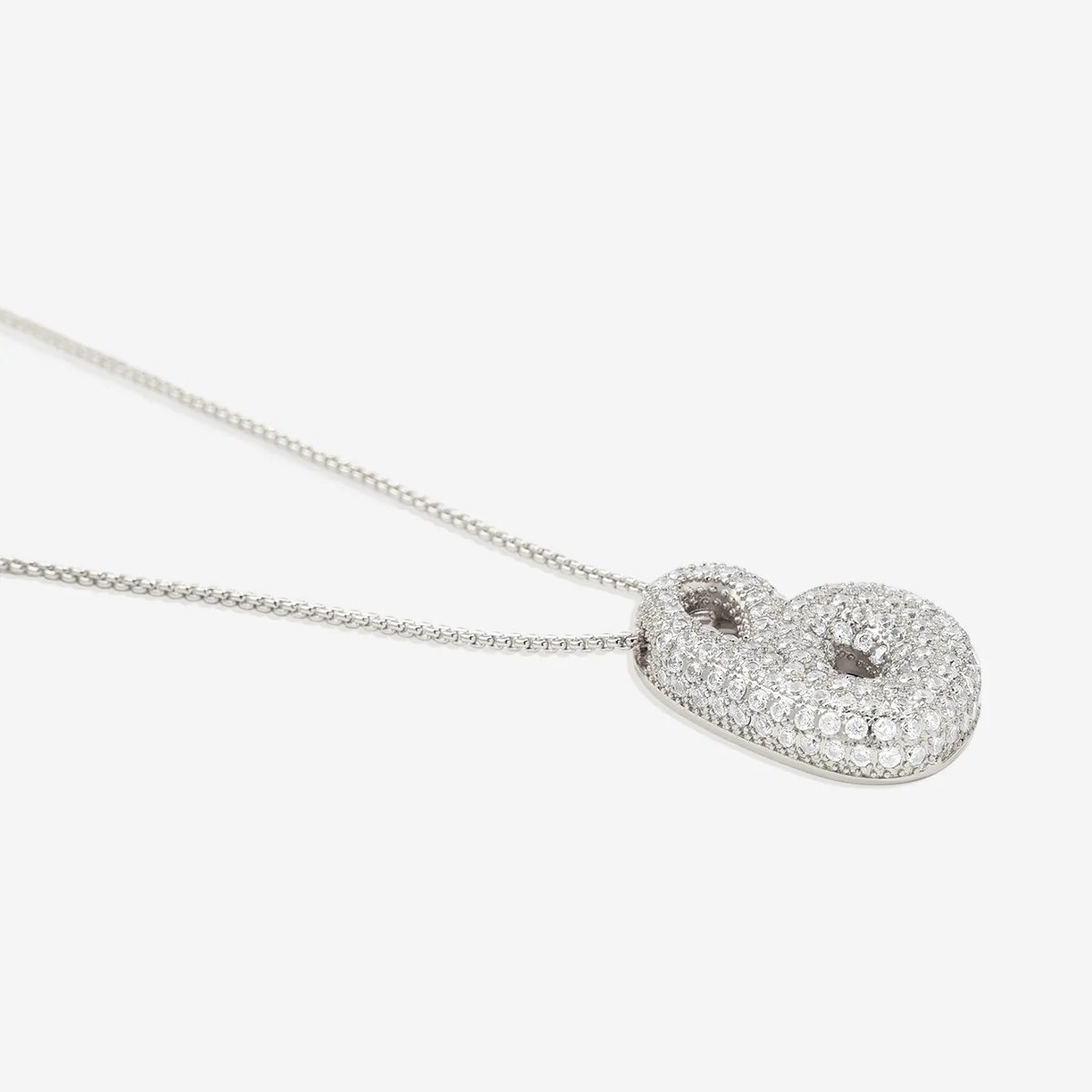 Pave Bubble Initial Necklace - Image 40