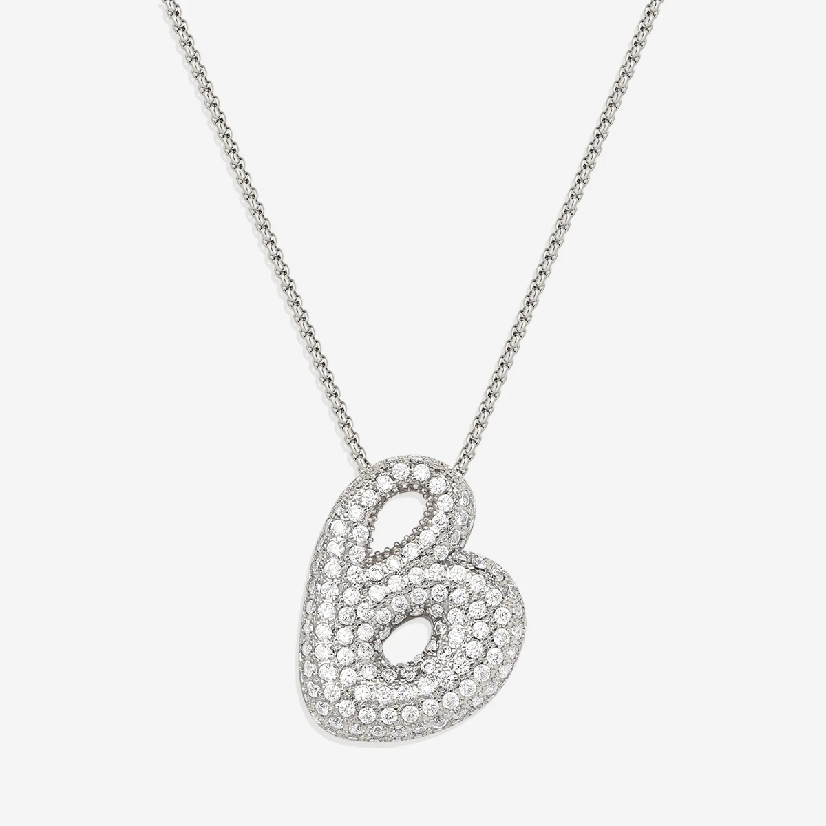 Pave Bubble Initial Necklace - Image 42