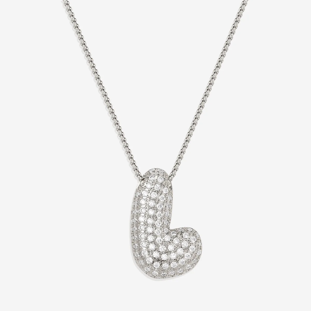 Pave Bubble Initial Necklace - Image 52