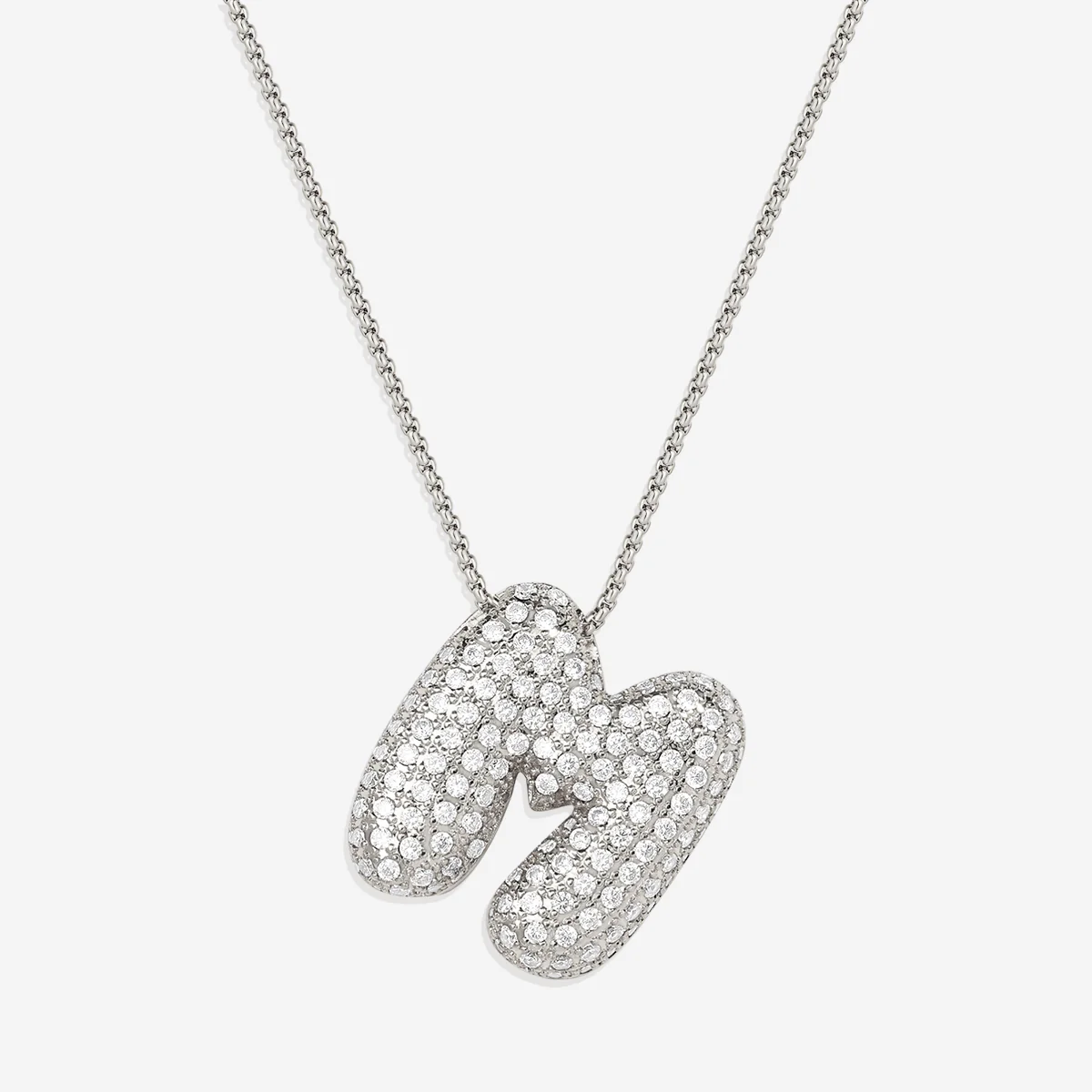 Pave Bubble Initial Necklace - Image 53