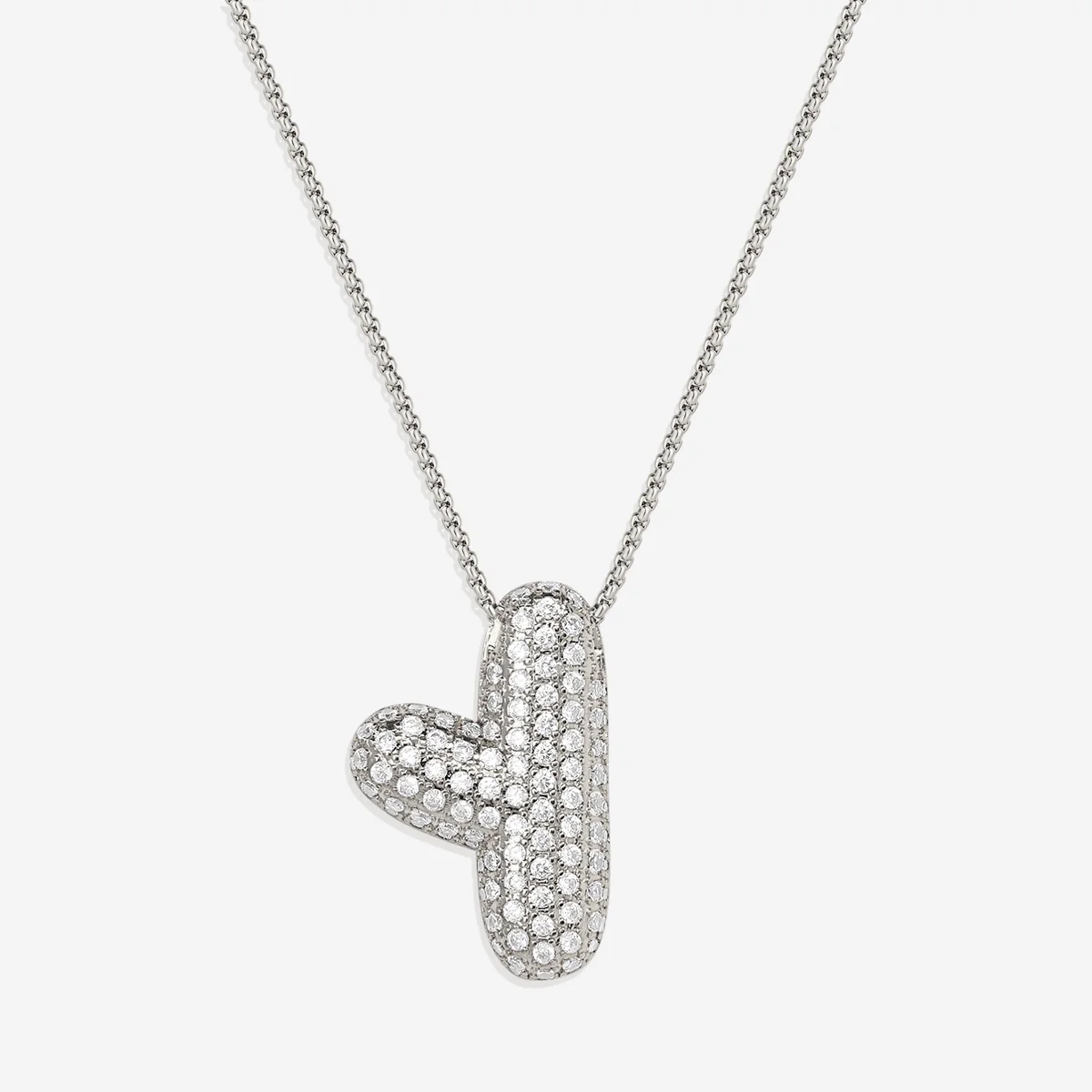 Pave Bubble Initial Necklace - Image 65