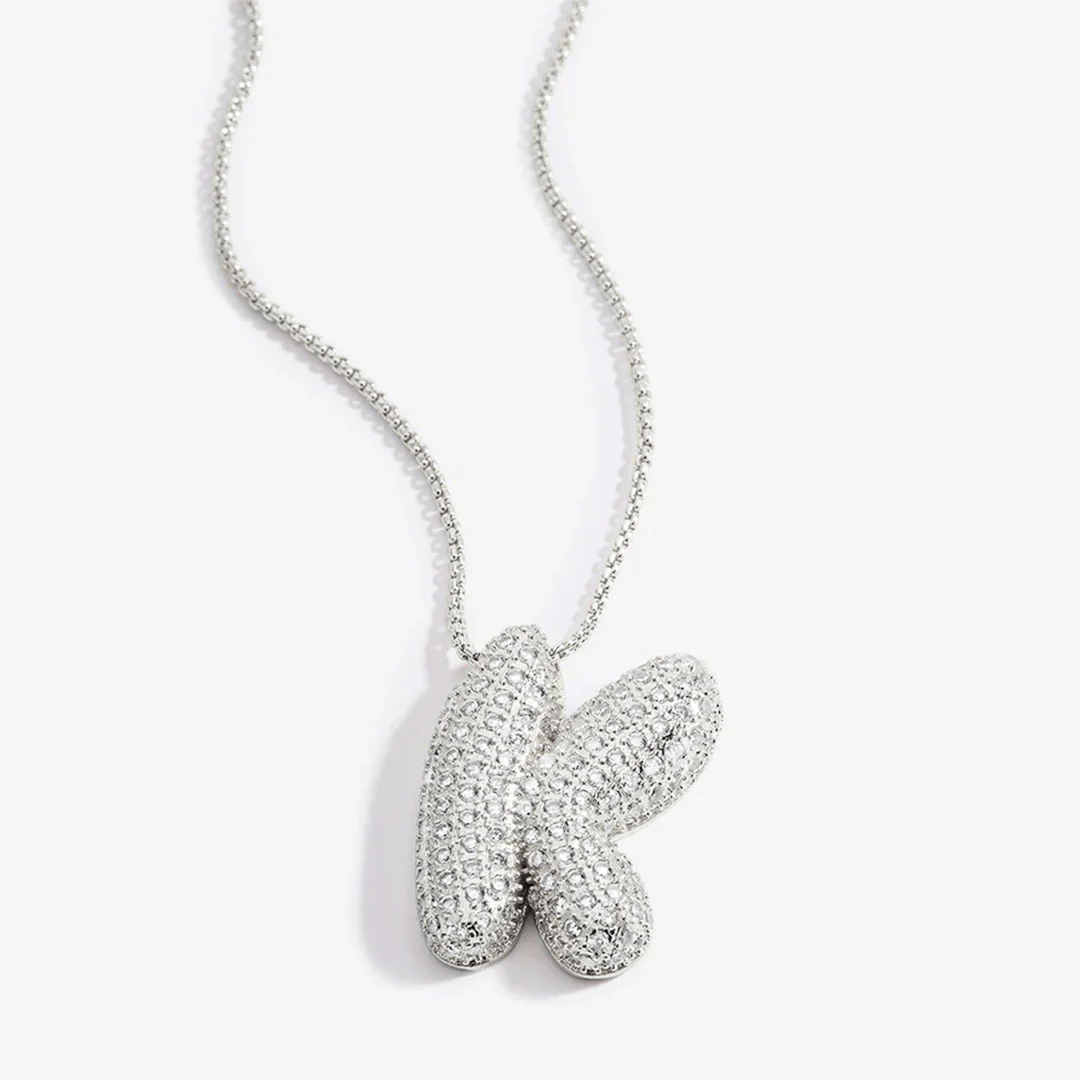 Pave Bubble Initial Necklace - Image 67