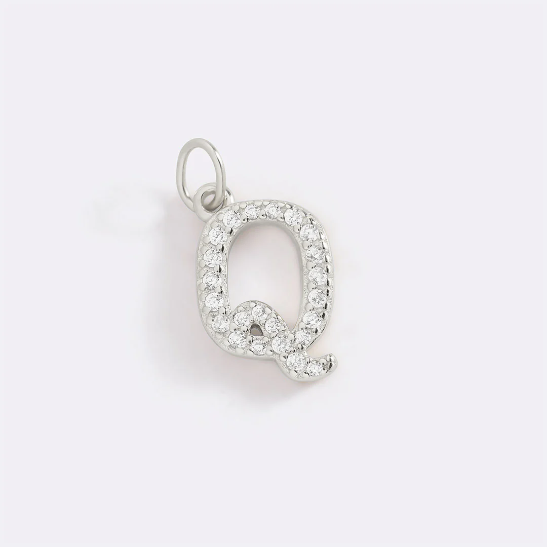 Dainty Pave Initial Charm - Image 100