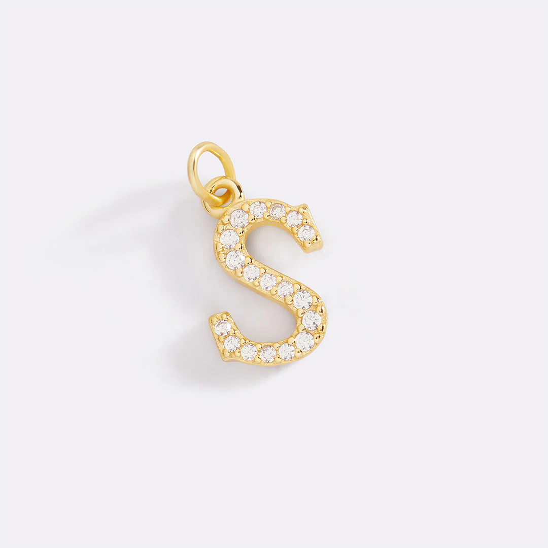Dainty Pave Initial Charm - Image 73