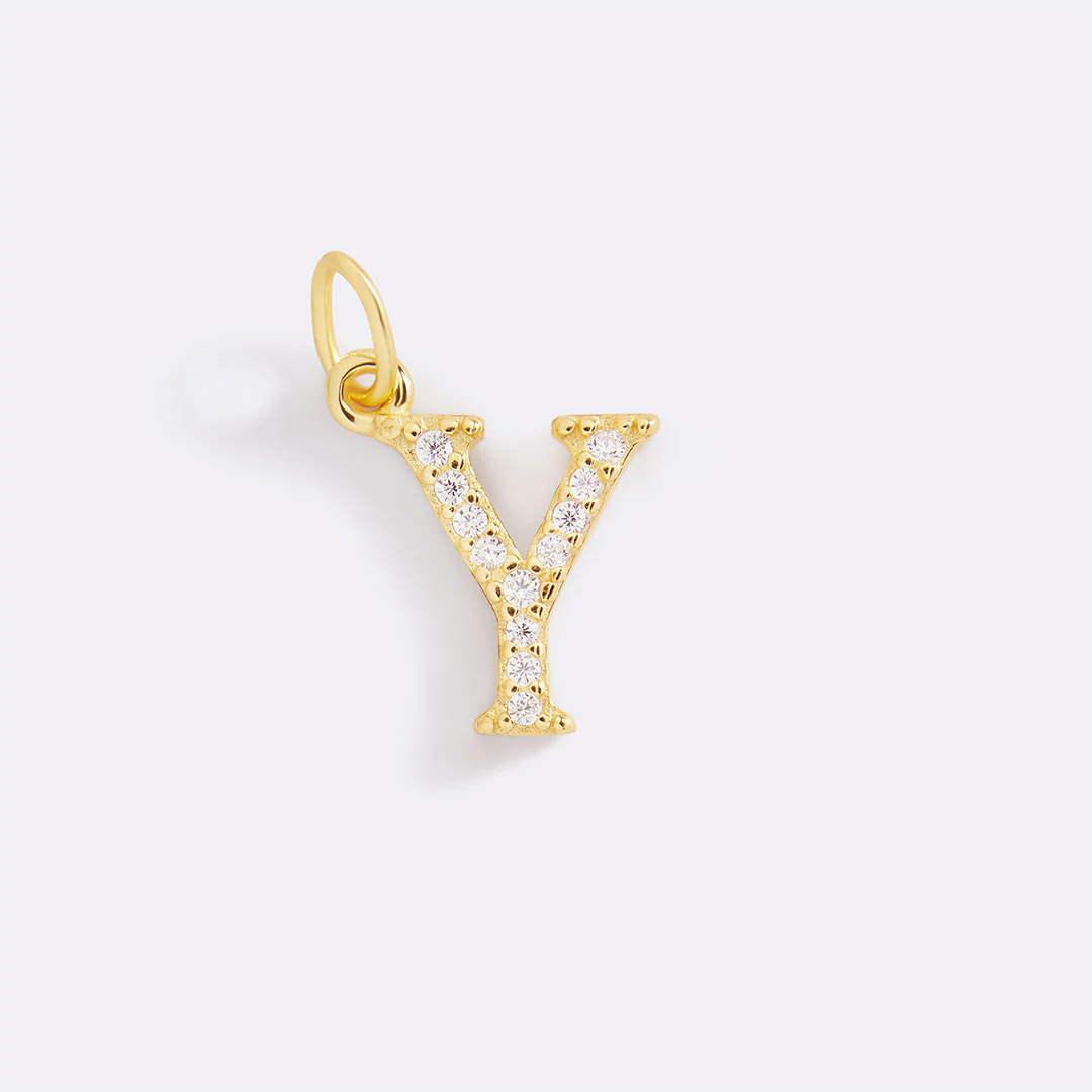 Dainty Pave Initial Charm - Image 79
