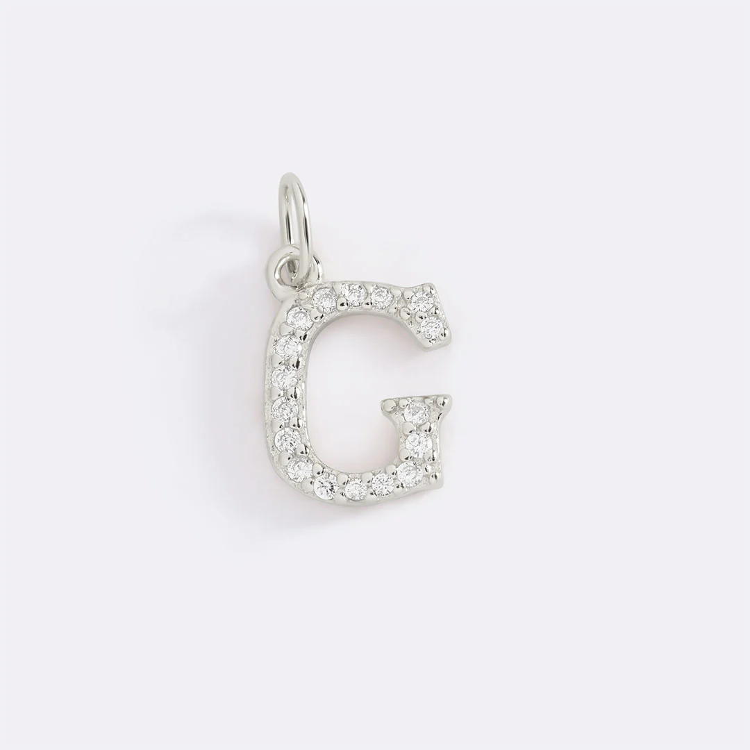 Dainty Pave Initial Charm - Image 90