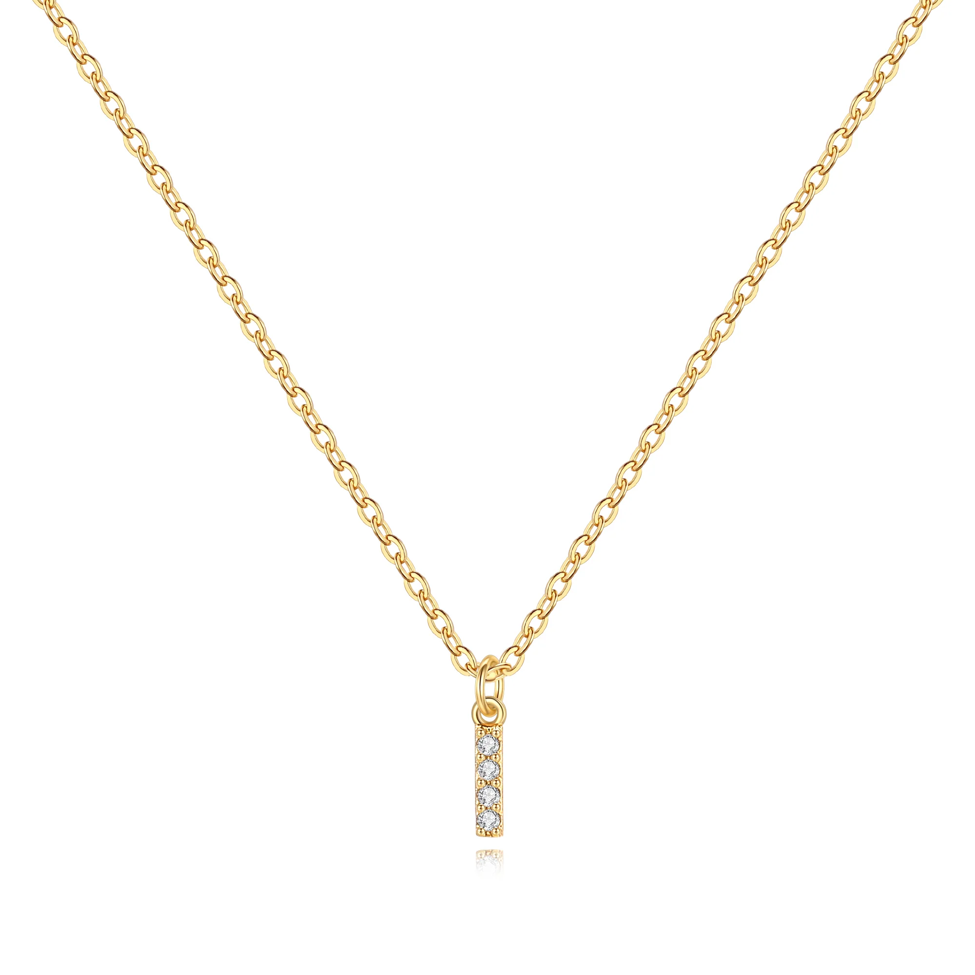 Pavé Uppercase Initial Necklace - Image 20