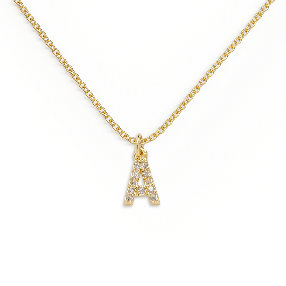 Pavé Uppercase Initial Necklace - Image 3