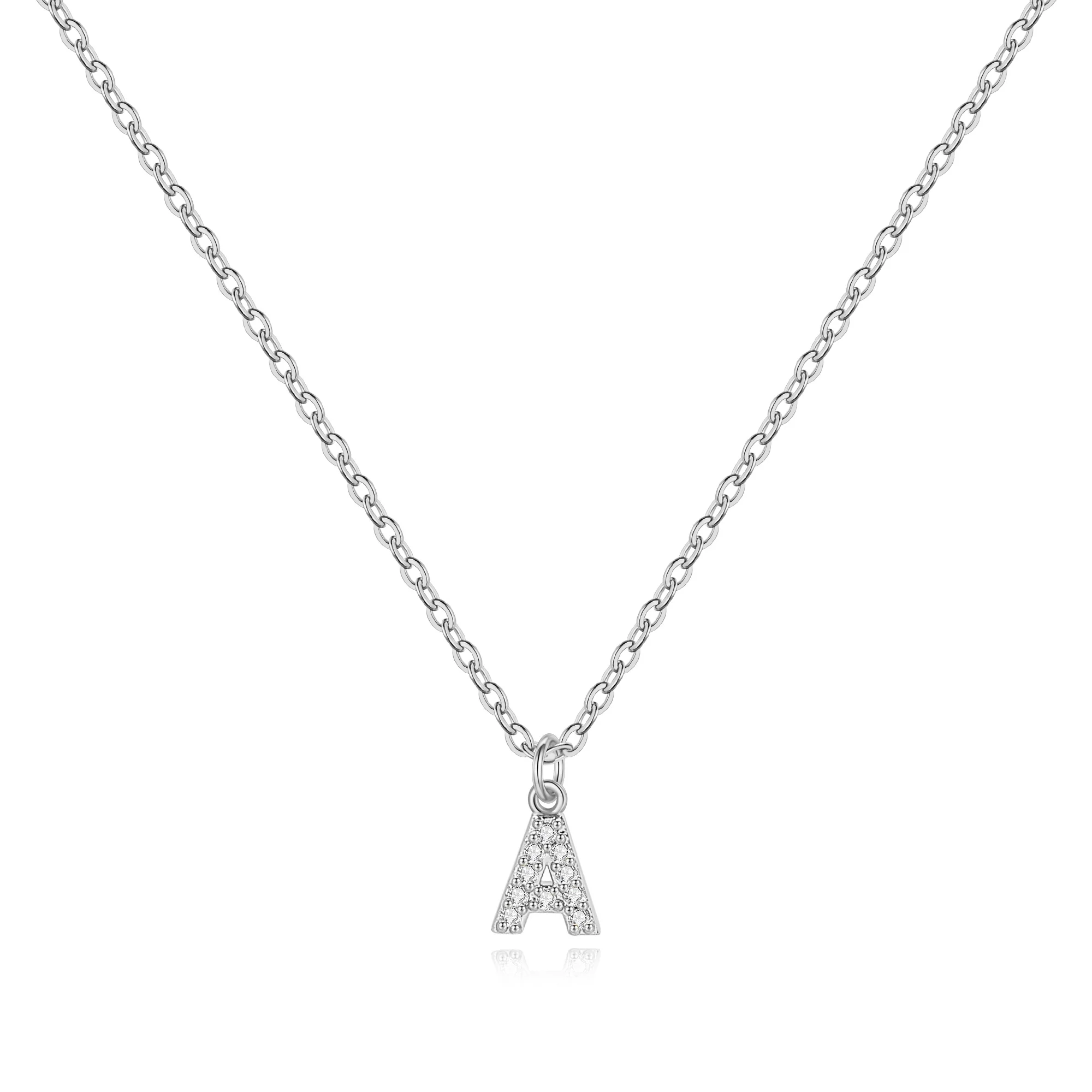 Pavé Uppercase Initial Necklace - Image 47
