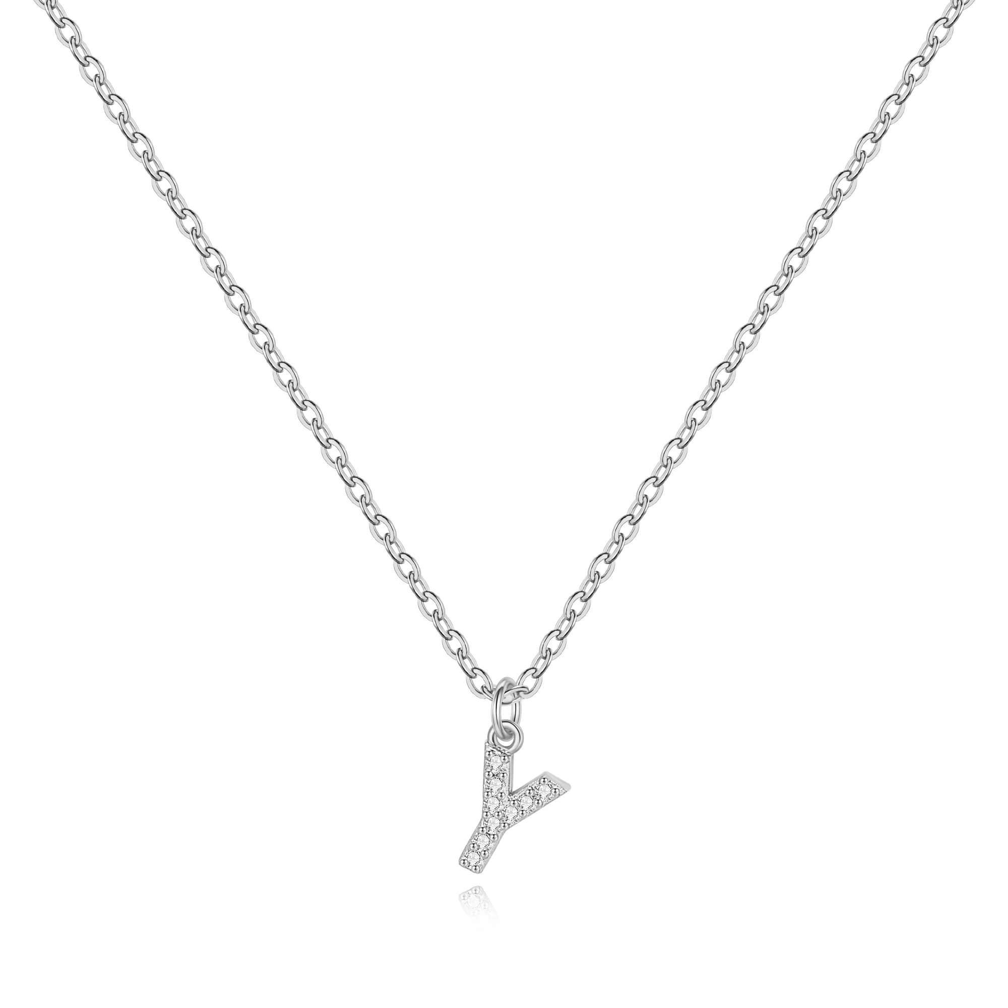 Pavé Uppercase Initial Necklace - Image 71