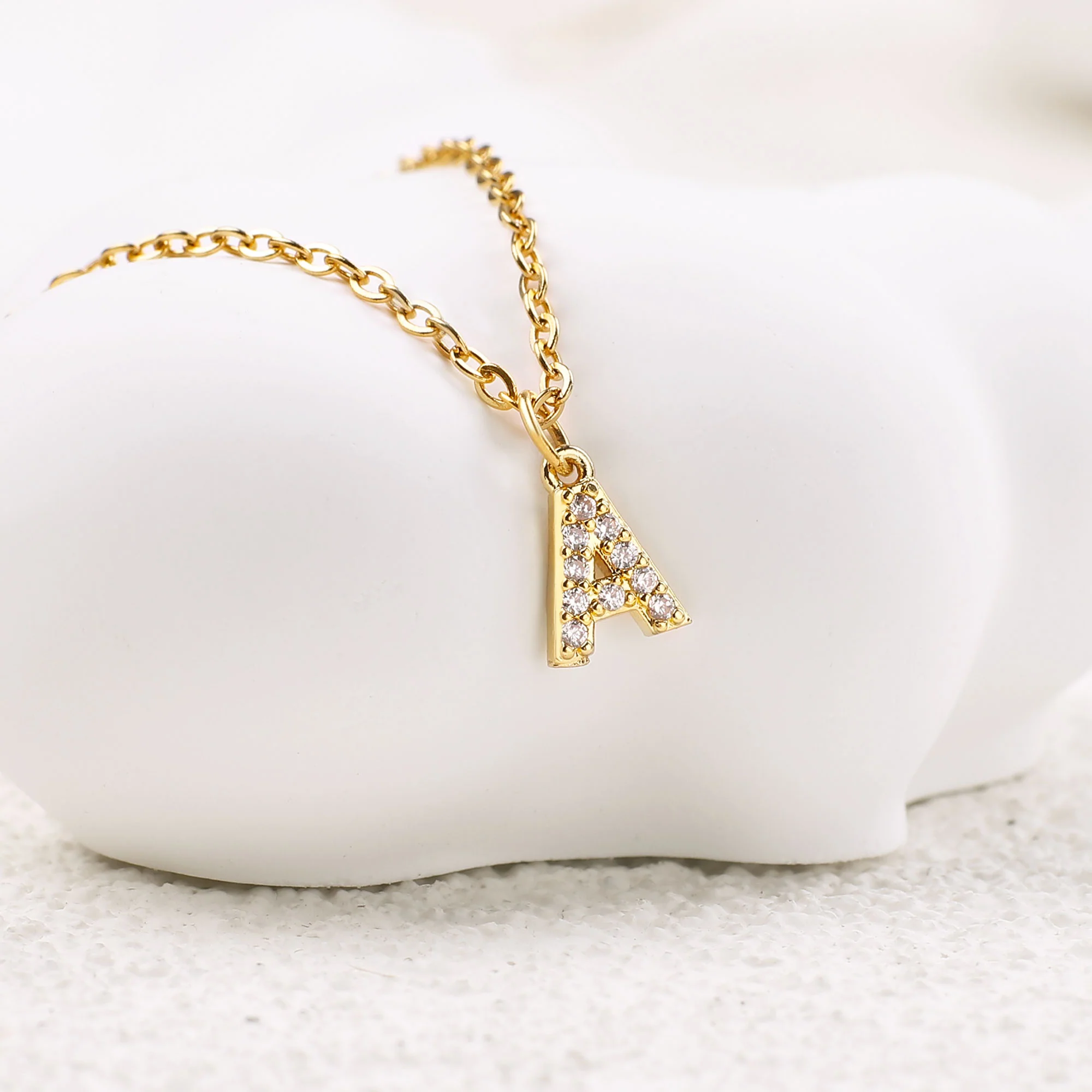 Pavé Uppercase Initial Necklace - Image 73