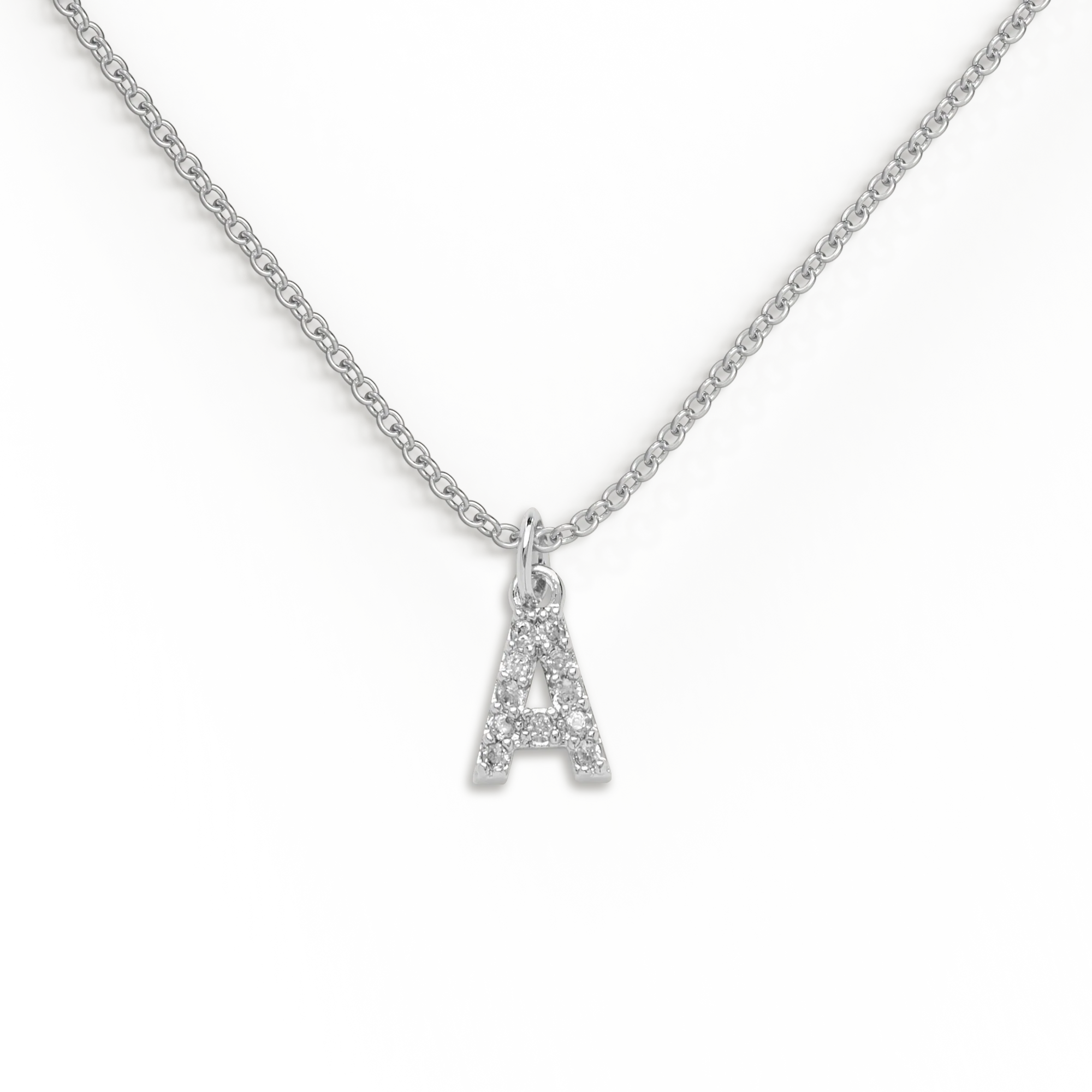 Pavé Uppercase Initial Necklace - Image 9