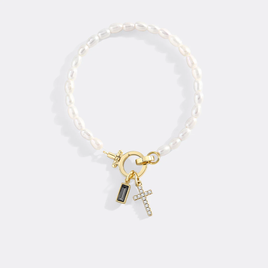 Pearl Cross Charm Bracelet - Image 10